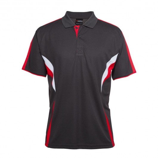 Gunmetal Red White Coolabah Polo Shirts